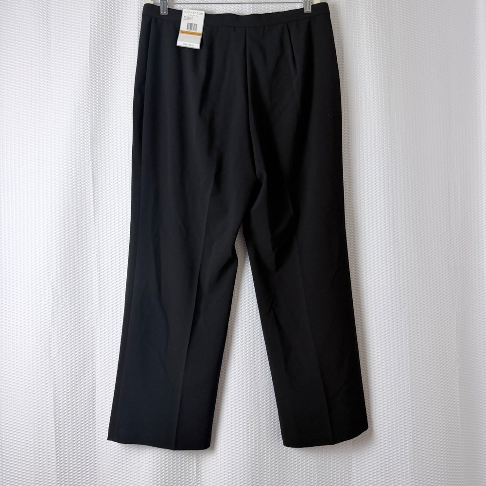 Sag Harbor Dress Pants Women 16W Black Stretch Straight Leg Workwear Dressy - Picture 2 of 7